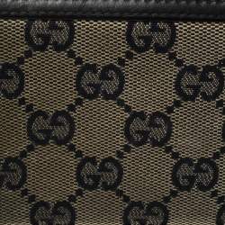 Gucci Beige/Navy Blue GG Canvas and Leather Bifold Wallet