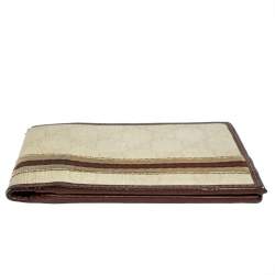 Gucci Off White/Brown GG Superme Web Bifold Wallet    