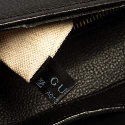 Gucci Black Leather Bamboo Handle Briefcase