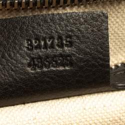 Gucci Black Leather Bamboo Handle Briefcase