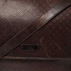 مملوكة مسبقًا Gucci Brown Diamante Leather Messenger Bag