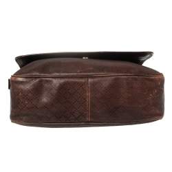 مملوكة مسبقًا Gucci Brown Diamante Leather Messenger Bag