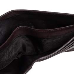 Pre Owned محفظة غوتشي ثنائية الطية ويب جلد غوتشيسيما بنية