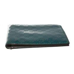 Gucci Turquoise Microguccissima Patent Leather Bifold Wallet