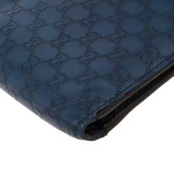 Gucci Blue Microguccissima Leather Bifold Wallet