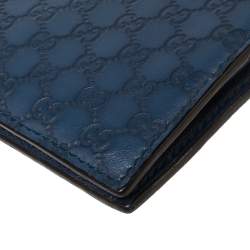 Gucci Blue Microguccissima Leather Bifold Wallet