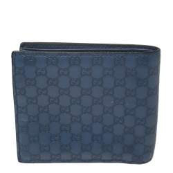 Gucci Blue Microguccissima Leather Bifold Wallet