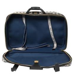 Gucci Navy Blue GG Supreme and Leather Trim Vintage Handheld Suitcase