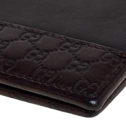 Pre Owned Gucci Dark Brown Guccissima Leather Bifold Wallet