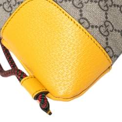 مملوكة مسبقًا Gucci Beige/Mustard GG Supreme Canvas and Leather Neo Vintage Drawstring Backpack