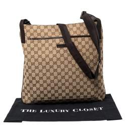 Gucci Beige/Brown GG Canvas and Leather Messenger Bag