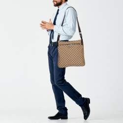 Gucci Beige/Brown GG Canvas and Leather Messenger Bag