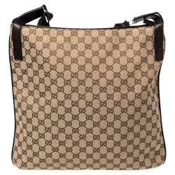 Gucci Beige/Brown GG Canvas and Leather Messenger Bag