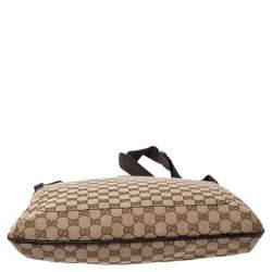 Gucci Beige/Brown GG Canvas and Leather Messenger Bag