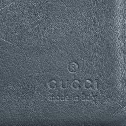 Pre Owned محفظة غوتشي جلد مايكروغوتشيسيما رصاصي ثنائية الطي