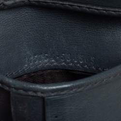 Pre Owned محفظة غوتشي جلد مايكروغوتشيسيما رصاصي ثنائية الطي