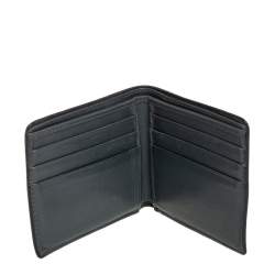 Pre Owned محفظة غوتشي جلد مايكروغوتشيسيما رصاصي ثنائية الطي