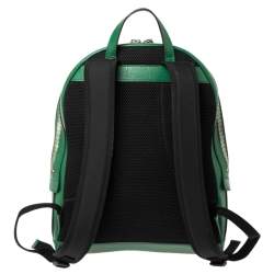 Gucci Green Snake and Web Print Leather Backpack