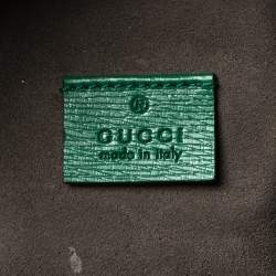 Gucci Green Snake and Web Print Leather Backpack