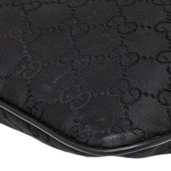 Gucci Black GG Nylon and Leather Messenger Bag
