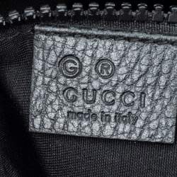 Gucci Black GG Nylon and Leather Messenger Bag