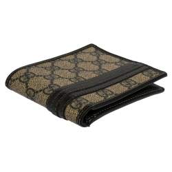 Gucci Beige/Black GG Supreme Canvas and Leather Bifold Wallet