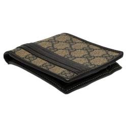 Gucci Beige/Black GG Supreme Canvas and Leather Bifold Wallet