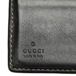 Gucci Beige/Black GG Supreme Canvas and Leather Bifold Wallet