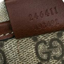 Gucci Beige/Brown GG Supreme Canvas and Leather Web Messenger Bag