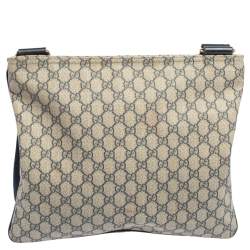 Gucci Navy Blue GG Supreme Canvas Messenger Bag