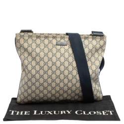 Gucci Navy Blue GG Supreme Canvas Messenger Bag