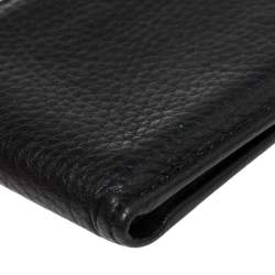 Gucci Black Leather Web Interlocking G Bifold Wallet