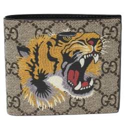 مملوكة مسبقًا Gucci Multicolor Tiger Print GG Supreme Canvas Bifold Wallet