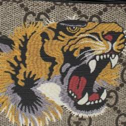مملوكة مسبقًا Gucci Multicolor Tiger Print GG Supreme Canvas Bifold Wallet