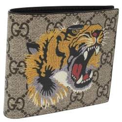 مملوكة مسبقًا Gucci Multicolor Tiger Print GG Supreme Canvas Bifold Wallet