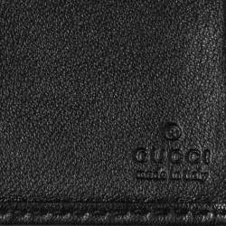 Gucci Black Guccissima Leather Web Bifold Wallet