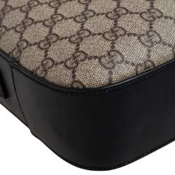 Gucci Black/Beige GG Supreme and Leather Briefcase