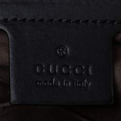 Gucci Black/Beige GG Supreme and Leather Briefcase