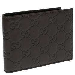 Gucci Dark Brown Guccissima Leather Bifold Wallet