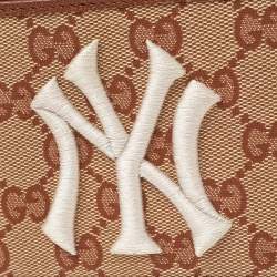 Gucci Beige/Brown GG Canvas New York Yankees Patch Bifold Wallet