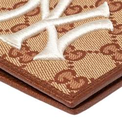 Gucci Beige/Brown GG Canvas New York Yankees Patch Bifold Wallet