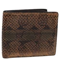 Pre Owned Gucci Multicolor Python Bifold Wallet