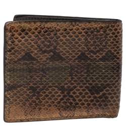 Pre Owned Gucci Multicolor Python Bifold Wallet