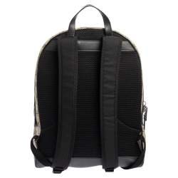 Gucci Beige/Black GG Supreme Canvas and Leather Backpack