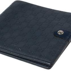 Gucci Blue Microguccissima Leather Bifold Wallet