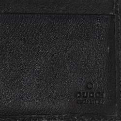 مملوكة مسبقًا محفظة غوتشي بطيتين ويب جلد غوتشيسيما سوداء