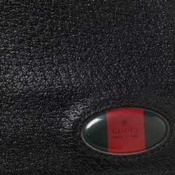 Gucci Black Grained Leather Web Logo Bifold Wallet