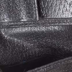 Gucci Black Grained Leather Web Logo Bifold Wallet