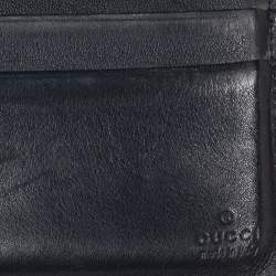 Pre Owned محفظة غوتشي جلد ميكروغوتشيسيما أزرق كحلي ثنائية الطية