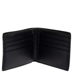 Gucci Black Guccissima Leather Web Bifold Wallet